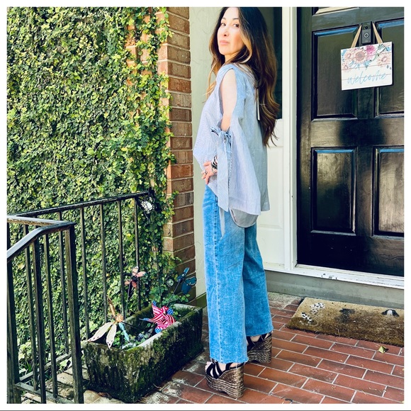 Most Fabulous Striped Bell tie Sleeves Tunic Top - Picture 10 of 10